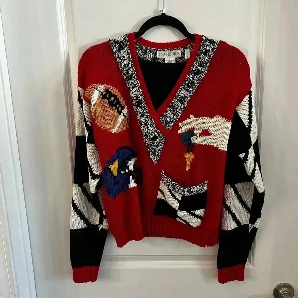 963 Lisa Nichols Football Sweetheart Couple Pullover Heavy Sweater Taylor Swift - Picture 2 of 6